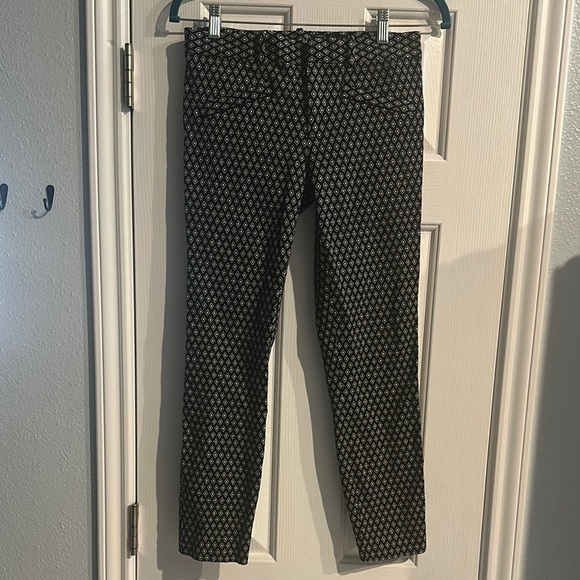 GAP Black and White Diamond Patterned Skinny Pant Cotton Women’s 4 Office - Picture 2 of 9